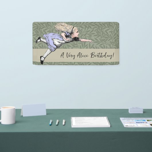 Vliegen Alice in Wonderland kijken glas Spandoek (Beurs)