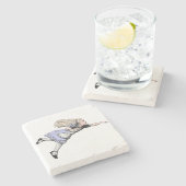 Vliegen Alice in Wonderland kijken glas Stenen Onderzetter (Zijkant)