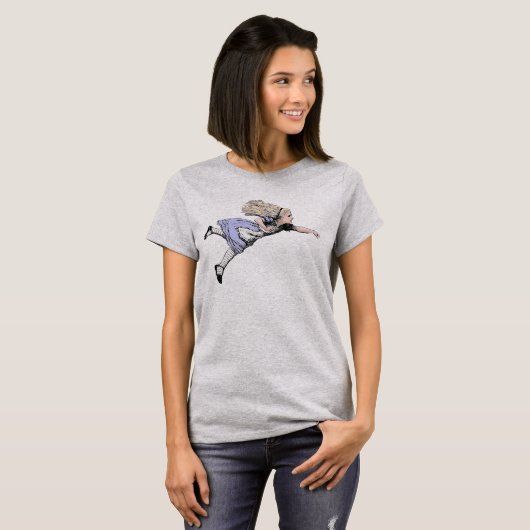 Vliegen Alice in Wonderland kijken glas T-shirt (Voorkant volledig)