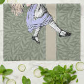 Vliegen Alice in Wonderland kijken glas Theedoek (Gevouwen)