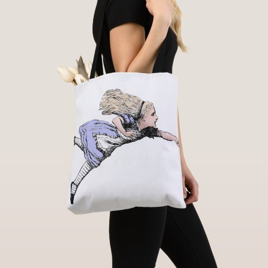 Vliegen Alice in Wonderland kijken glas Tote Bag (Dichtbij)