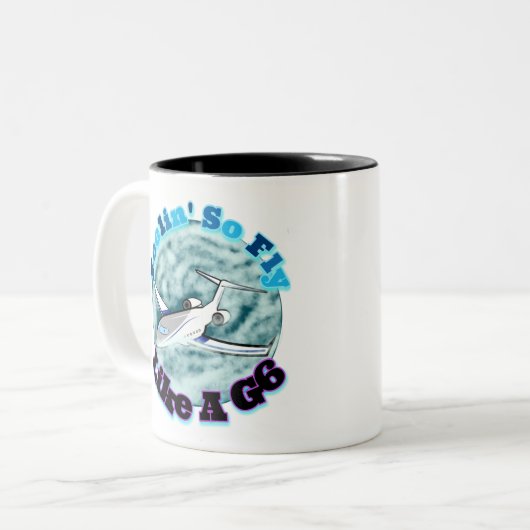 Vliegen als een G6 Tweekleurige Koffiemok (Voorkant links)