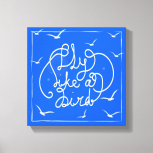 Vliegen als een vogel canvas afdruk