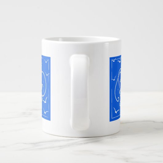 Vliegen als een vogel grote koffiekop (Achterkant)