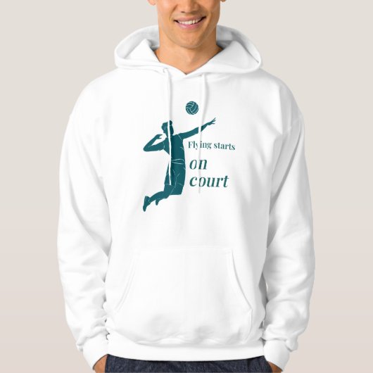 Vliegen begint op het veld, Volleybal Hoodie (Voorkant)