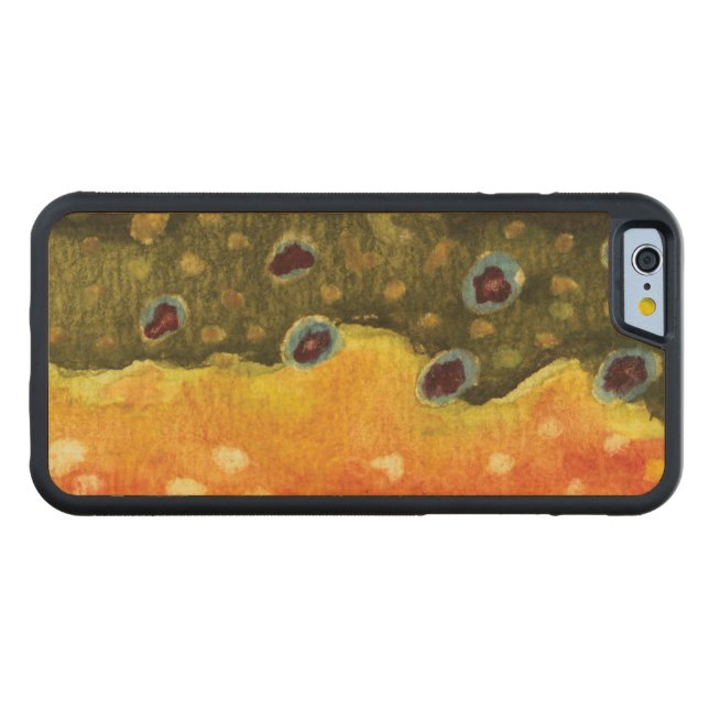 Vliegen Carved Wood iPhone Hoesje (Voorkant (horizontaal))