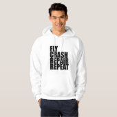 Vliegen, crashen, repareren, herhalen hoodie (Voorkant volledig)