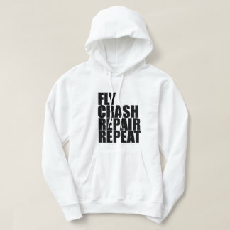 Vliegen, crashen, repareren, herhalen hoodie