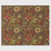 Vliegen, dragonvlieg op kannamonbruin cadeaupapier (Vlak)