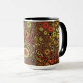 Vliegen, dragonvlieg op kannamonbruin mok (Voorkant rechts)