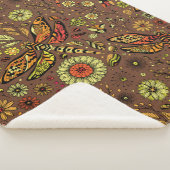 Vliegen, dragonvlieg op kannamonbruin sherpa deken (3/4)