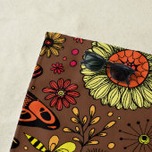 Vliegen, dragonvlieg op kannamonbruin strandlaken (In situ)