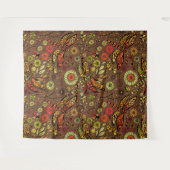 Vliegen, dragonvlieg op kannamonbruin wandkleed (Voorkant (horizontaal))