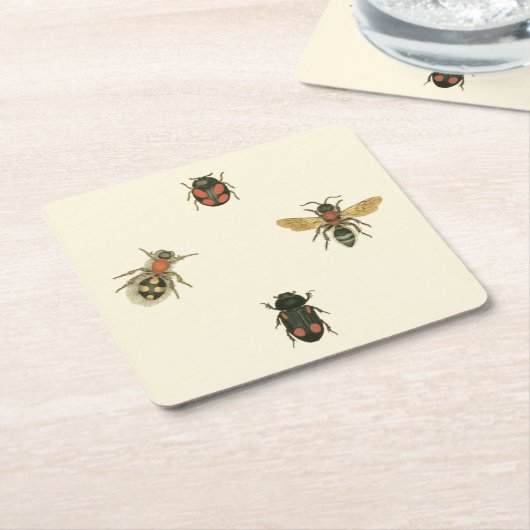 Vliegen en Beetles van Visual Studio Kartonnen Onderzetters (Schuin)