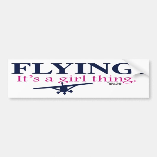 VLIEGEN: HET IS EEN MEISJE VAN Flying Diva Mary Fo Bumpersticker (Voorkant)
