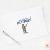 Vliegen in wateren ovale sticker (Envelop)