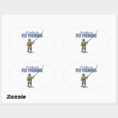 Vliegen in wateren ovale sticker (Vel)