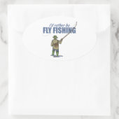 Vliegen in wateren ovale sticker (Tas)