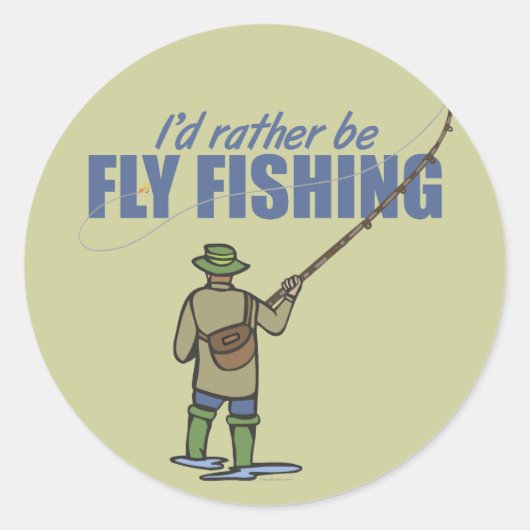 Vliegen in wateren ronde sticker (Voorkant)