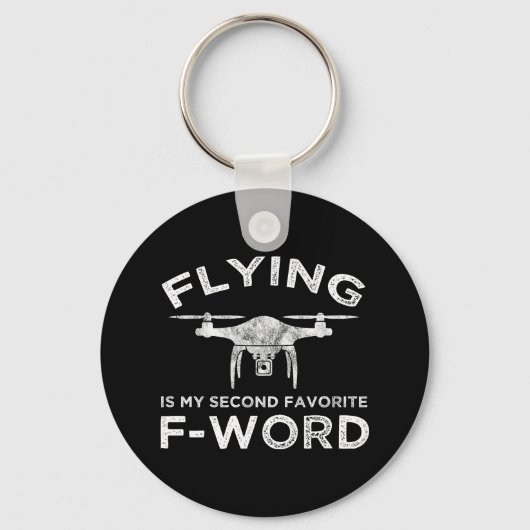 Vliegen is mijn tweede favoriete F-woord Sleutelhanger (Voorkant)