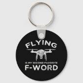 Vliegen is mijn tweede favoriete F-woord Sleutelhanger (Achterkant)