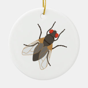 vliegen keramisch ornament