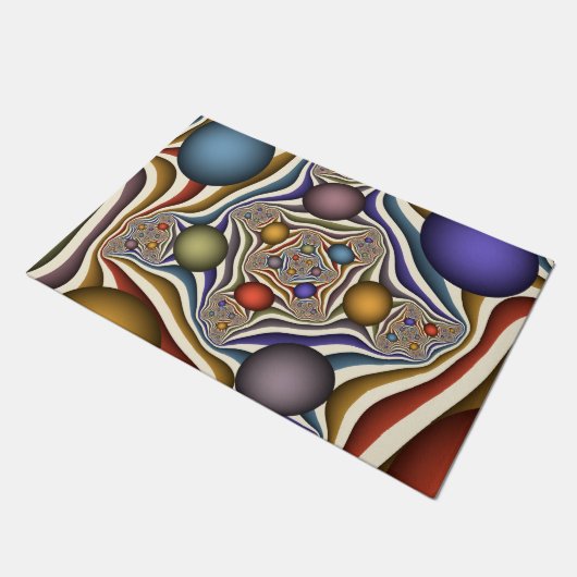 Vliegen, kleurrijke moderne Abstracte fractale kun Deurmat (Schuin)