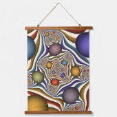 Vliegen, kleurrijke moderne Abstracte fractale kun Hangend Wandkleed (Voorkant)