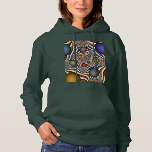 Vliegen, kleurrijke moderne Abstracte fractale kun Hoodie (Voorkant)