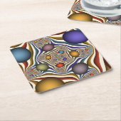 Vliegen, kleurrijke moderne Abstracte fractale kun Kartonnen Onderzetters (Schuin)