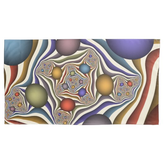 Vliegen, kleurrijke moderne Abstracte fractale kun Kussensloop (Voorkant)