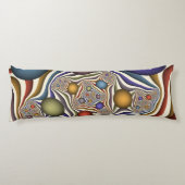 Vliegen, kleurrijke moderne Abstracte fractale kun Lichaamskussen (Achterkant)