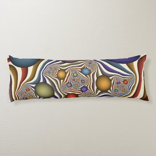 Vliegen, kleurrijke moderne Abstracte fractale kun Lichaamskussen (Achterkant)