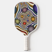 Vliegen, kleurrijke moderne Abstracte fractale kun Pickleball Paddle (Voorkant)