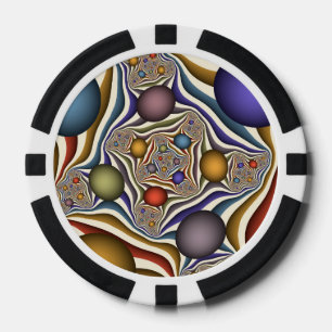 Vliegen, kleurrijke moderne Abstracte fractale kun Poker Chips