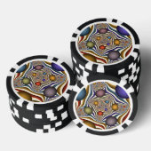 Vliegen, kleurrijke moderne Abstracte fractale kun Poker Chips (Opstapeling)