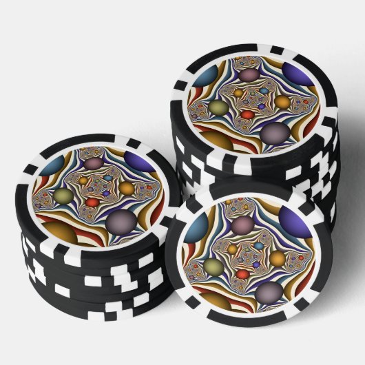 Vliegen, kleurrijke moderne Abstracte fractale kun Poker Chips (Opstapeling)
