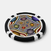 Vliegen, kleurrijke moderne Abstracte fractale kun Poker Chips (Enkel)