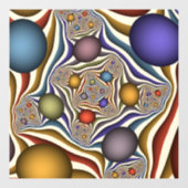 Vliegen, kleurrijke moderne Abstracte fractale kun Raamsticker (Vel)