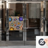Vliegen, kleurrijke moderne Abstracte fractale kun Raamsticker (Kantoordeur)