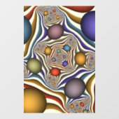 Vliegen, kleurrijke moderne Abstracte fractale kun Raamsticker (Vel)