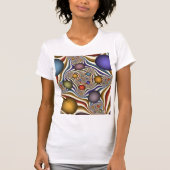 Vliegen, kleurrijke moderne Abstracte fractale kun T-shirt (Voorkant)
