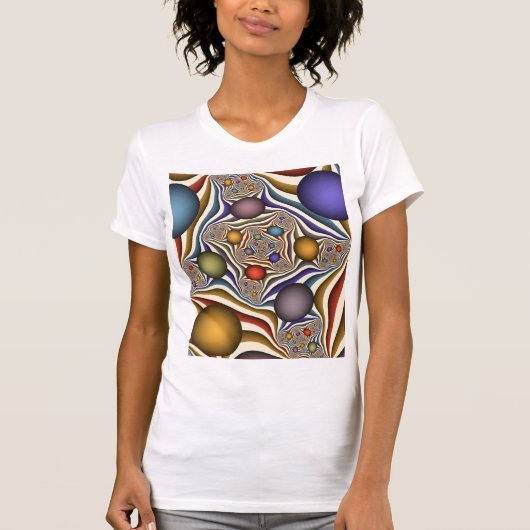 Vliegen, kleurrijke moderne Abstracte fractale kun T-shirt (Voorkant)