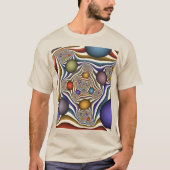 Vliegen, kleurrijke moderne Abstracte fractale kun T-shirt (Voorkant)
