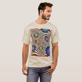 Vliegen, kleurrijke moderne Abstracte fractale kun T-shirt (Voorkant volledig)