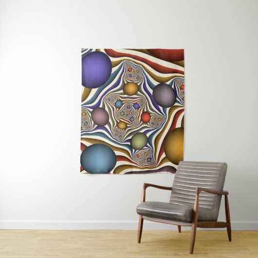 Vliegen, kleurrijke moderne Abstracte fractale kun Wandkleed (In situ)