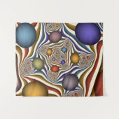 Vliegen, kleurrijke moderne Abstracte fractale kun Wandkleed (Voorkant (horizontaal))