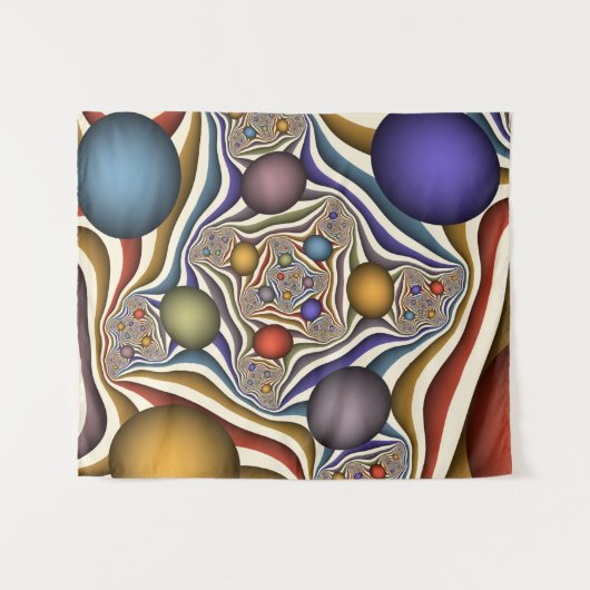 Vliegen, kleurrijke moderne Abstracte fractale kun Wandkleed (Voorkant (horizontaal))