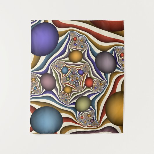 Vliegen, kleurrijke moderne Abstracte fractale kun Wandkleed (Voorkant)