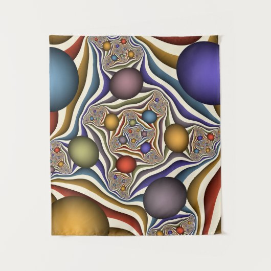 Vliegen, kleurrijke moderne Abstracte fractale kun Wandkleed (Voorkant)